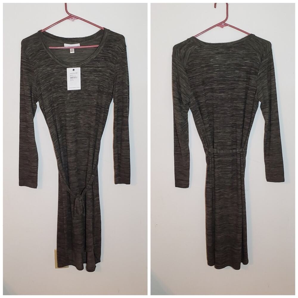 NWT! Fourteenth Place Olive Jungle Marl Casual Dress Size Small 🌿Minimalist